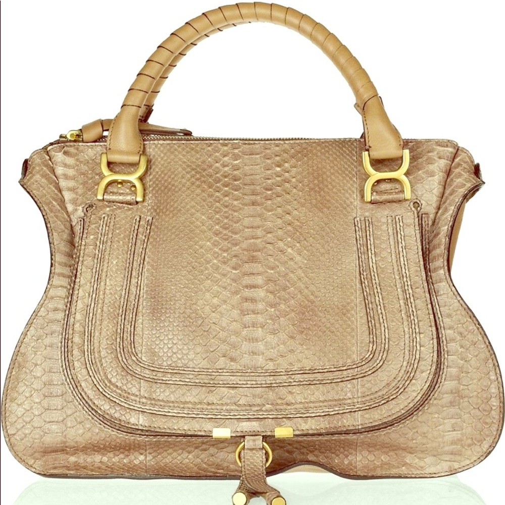 Chloe Marcie python large shoulder bag